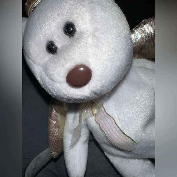 Ty Beanie Bear Halo 2 With Brown Nose Year 2000 Rare And Retired - Picture 9 of 10